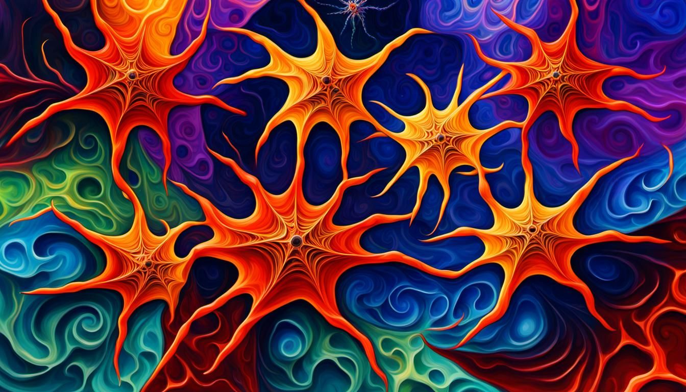 Abstract Spider Stars in Impasto Oil Paint Style