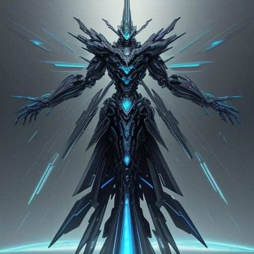 Bio-Mechanical Entity in Dark, Iridescent Splendor