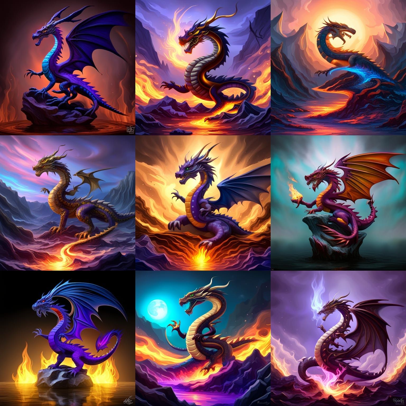 Majestic Dragon Breathing Fire on Glass Rocks