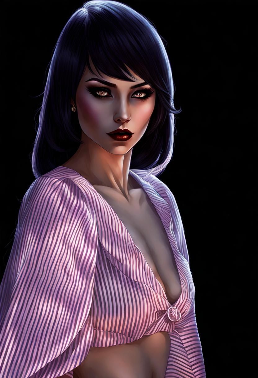 Lady Death Portrait in Painterly Style