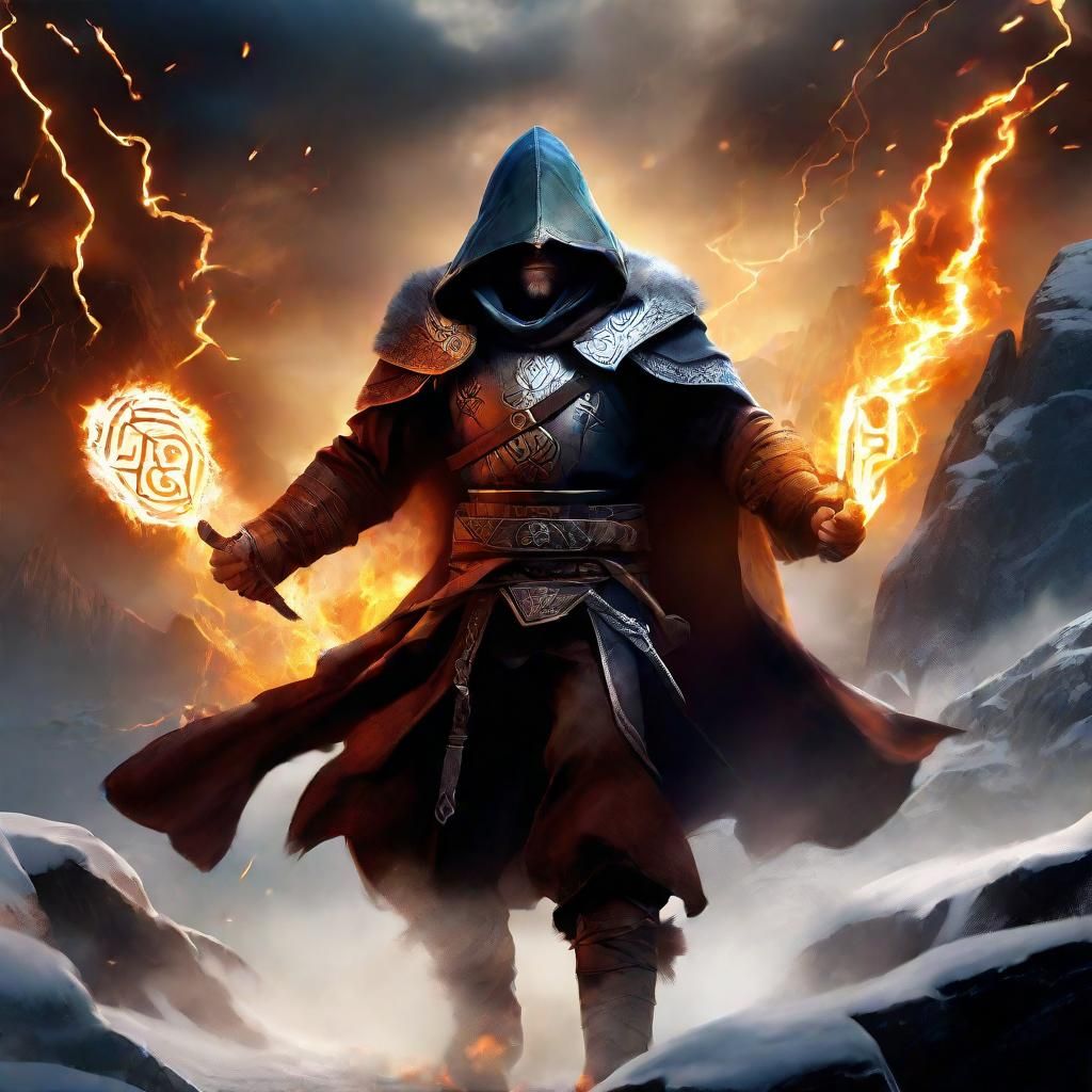 Heroic Warrior vs Warlock in Dystopian Fantasy