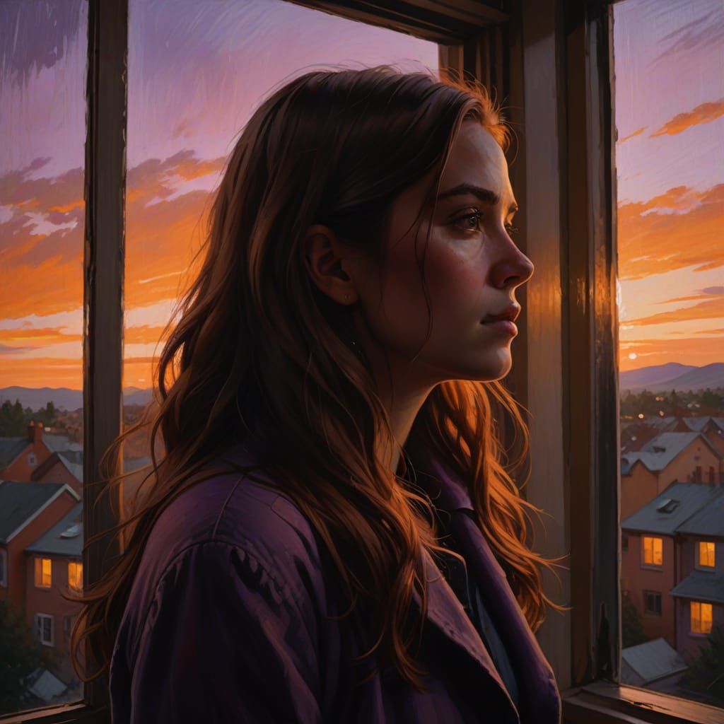 Ethereal Twilight Beauty in Cinematic Oil Painting Style