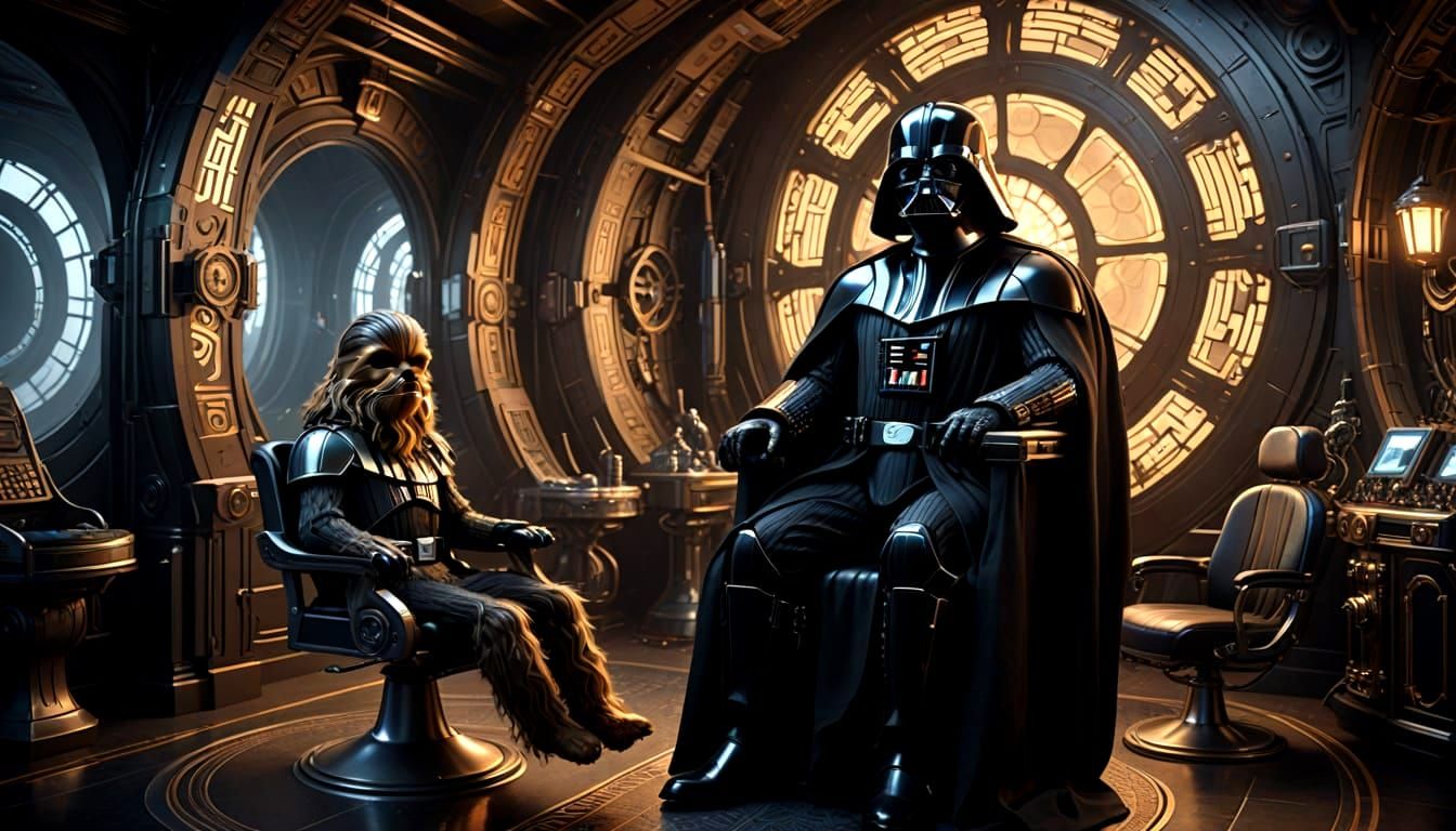 Darth Vader and Chibi Chewbacca