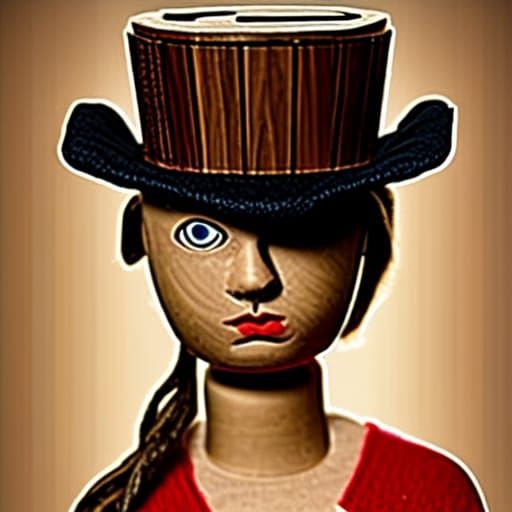 Wooden Doll Superhero Close-up