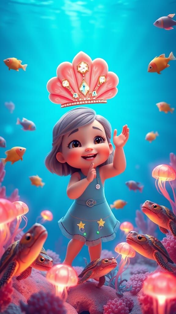 Tilly's Underwater Celebration: A Pixar-Inspired 3D Renderin...