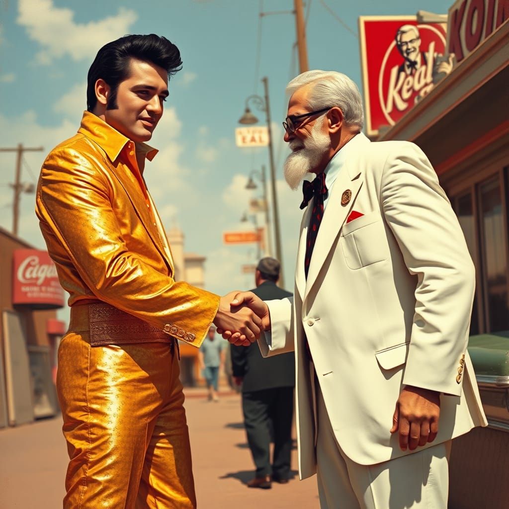 Elvis Meets the Colonel: A Pop Art Fusion