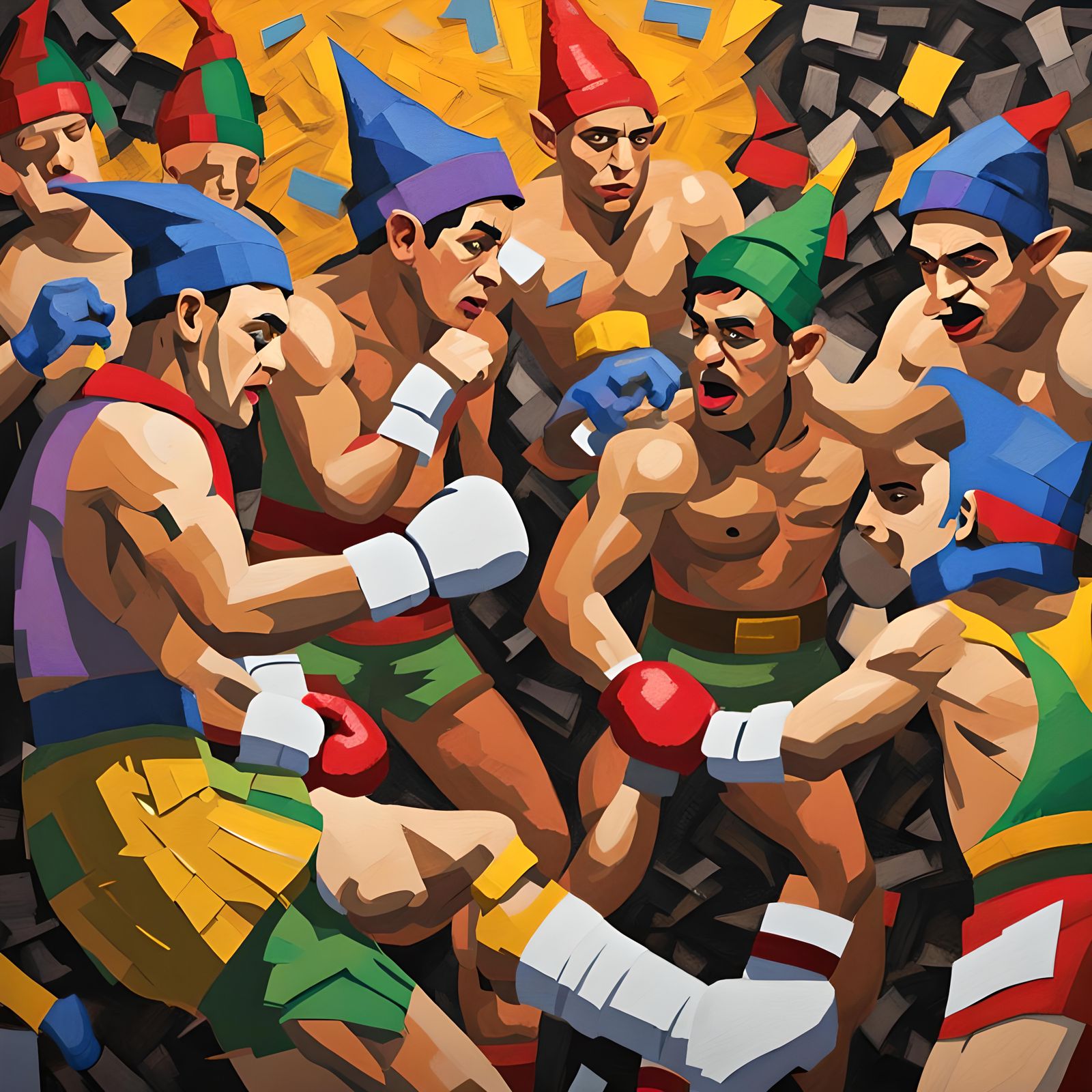 Epic Fantasy Boxing Match with Elves and Dwarves