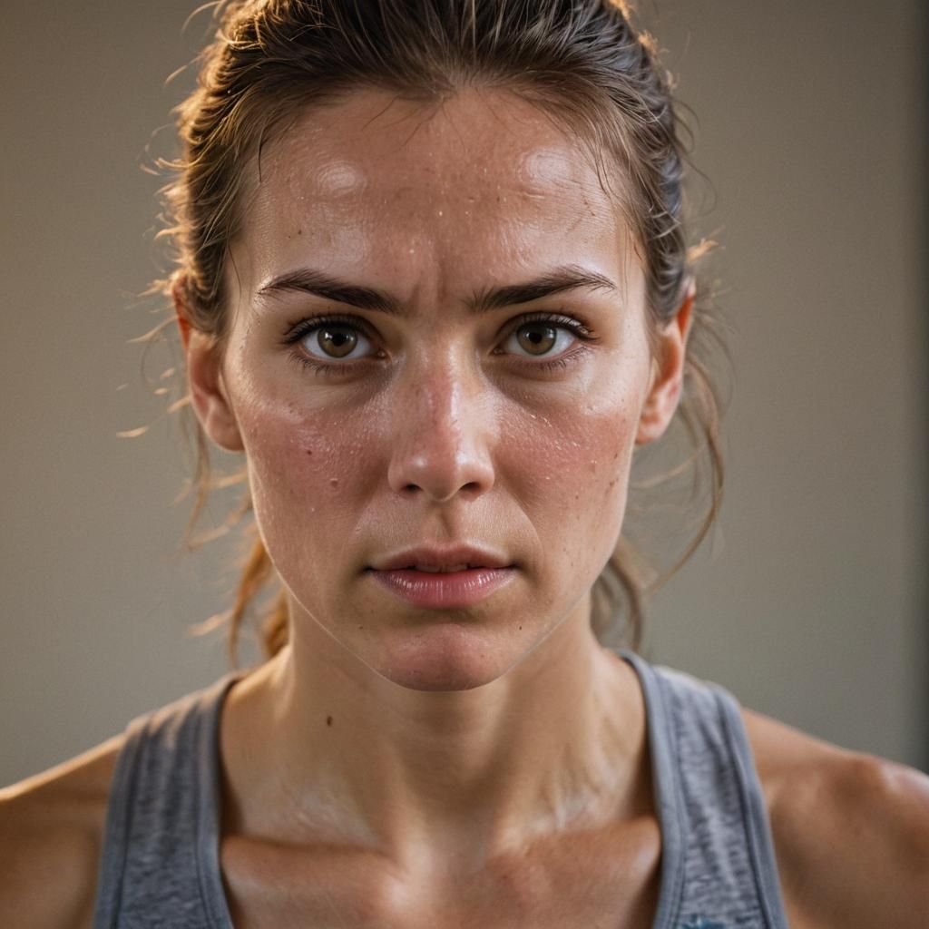 Sweaty Athlete Portrait in Modern Gym Setting