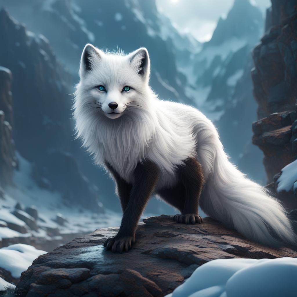 Fantastical Arctic Fox in Detailed Matte Painting