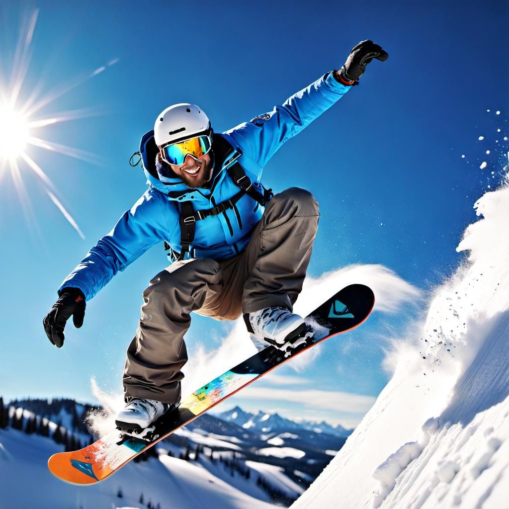 Snowboarder Mid-Air Trick in 3D Render