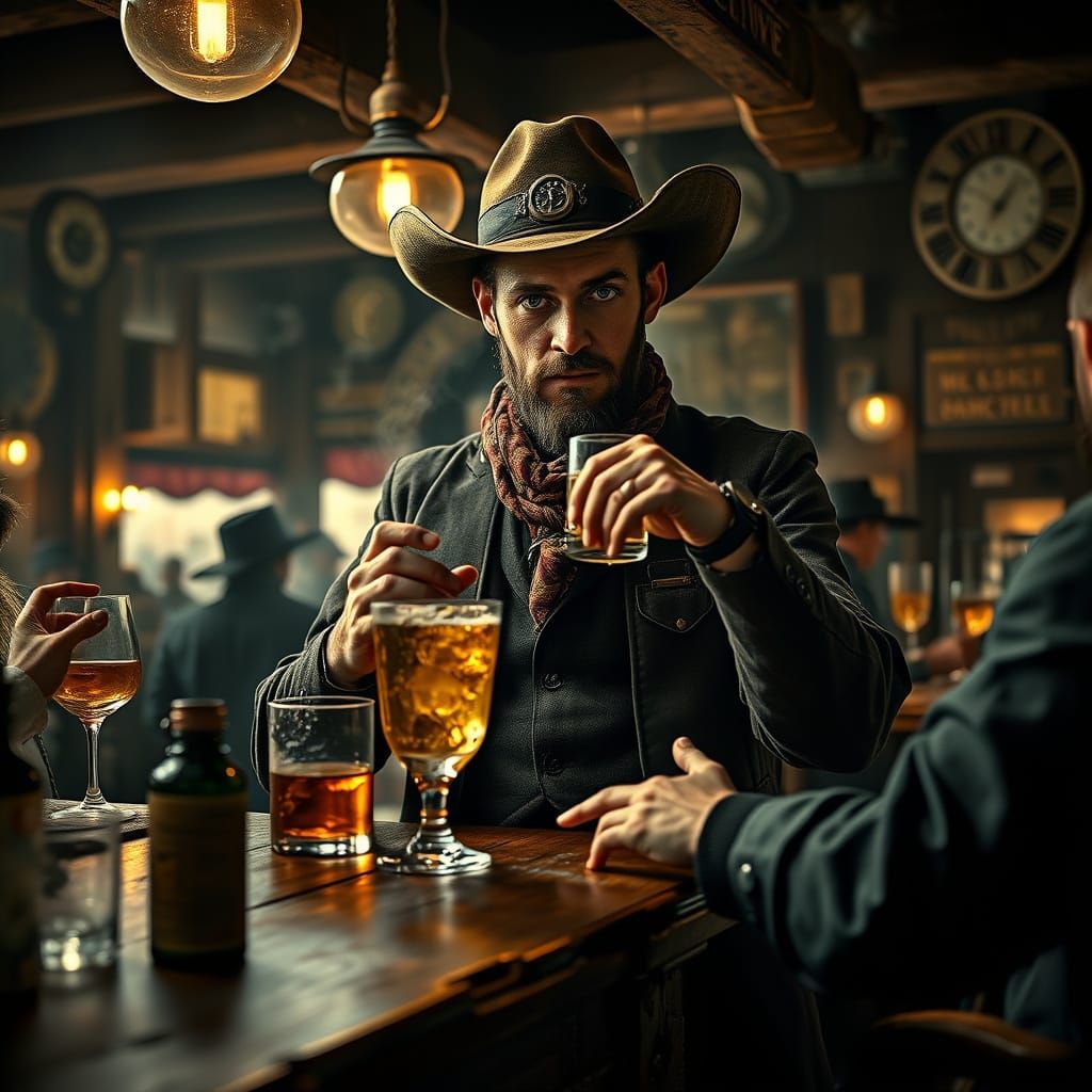 Time-Traveling Saloon Keeper in a Cyberpunk Western Odyssey