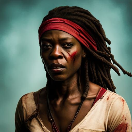 Michonne Zombie Portrait: The Walking Dead Reimagined