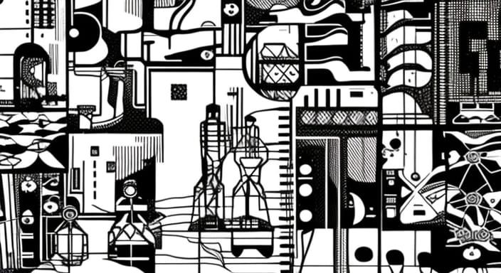 Detailed Cyberpunk Mannequin Blueprint in Technical Drawing ...