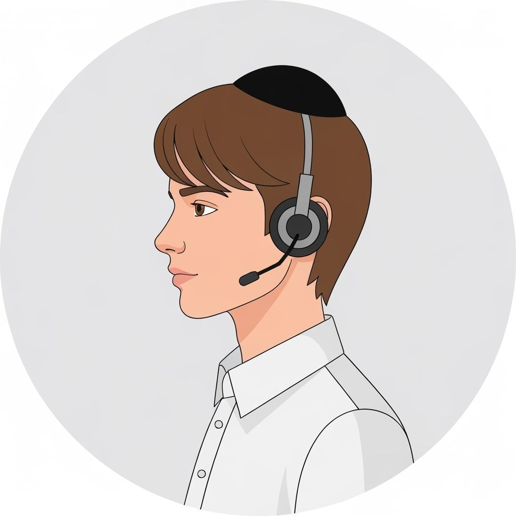 Vector Portrait of a Boy with Kippah
