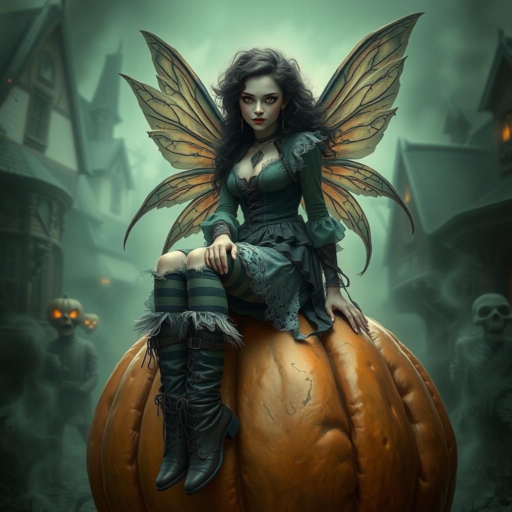 Victorian Vampire Fairy in Halloween Town