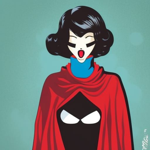 Comic Book Girl in Futuristic City Illustration