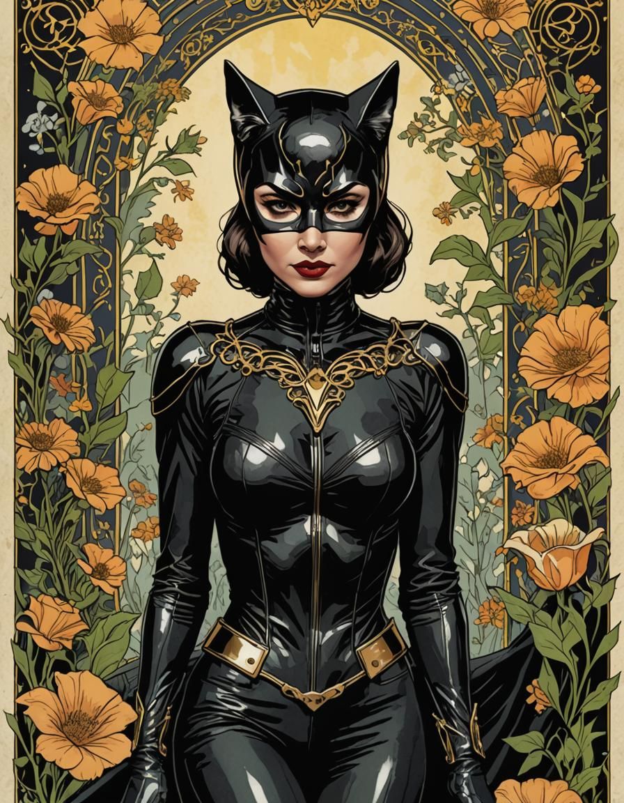 Catwoman as The Hermit Tarot Card