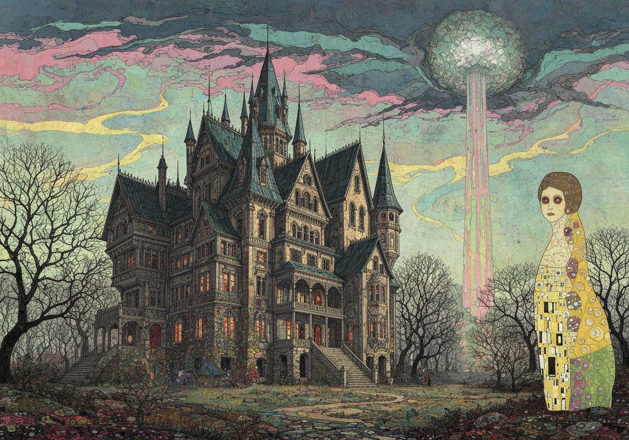 Haunted House under Sinister Sky
