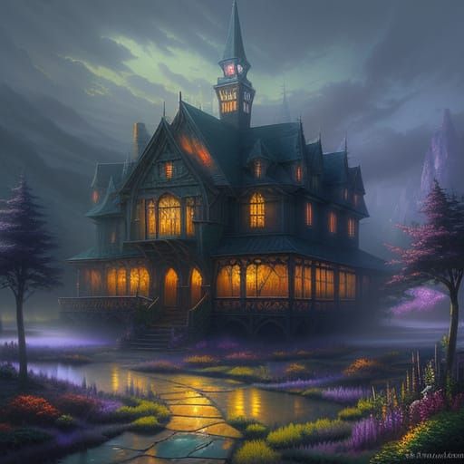 Ethereal Fantasy Magic School in Mist