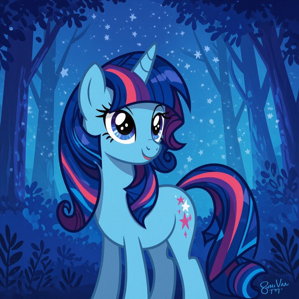 Twilight Sparkle Blues Hues Abstract Art