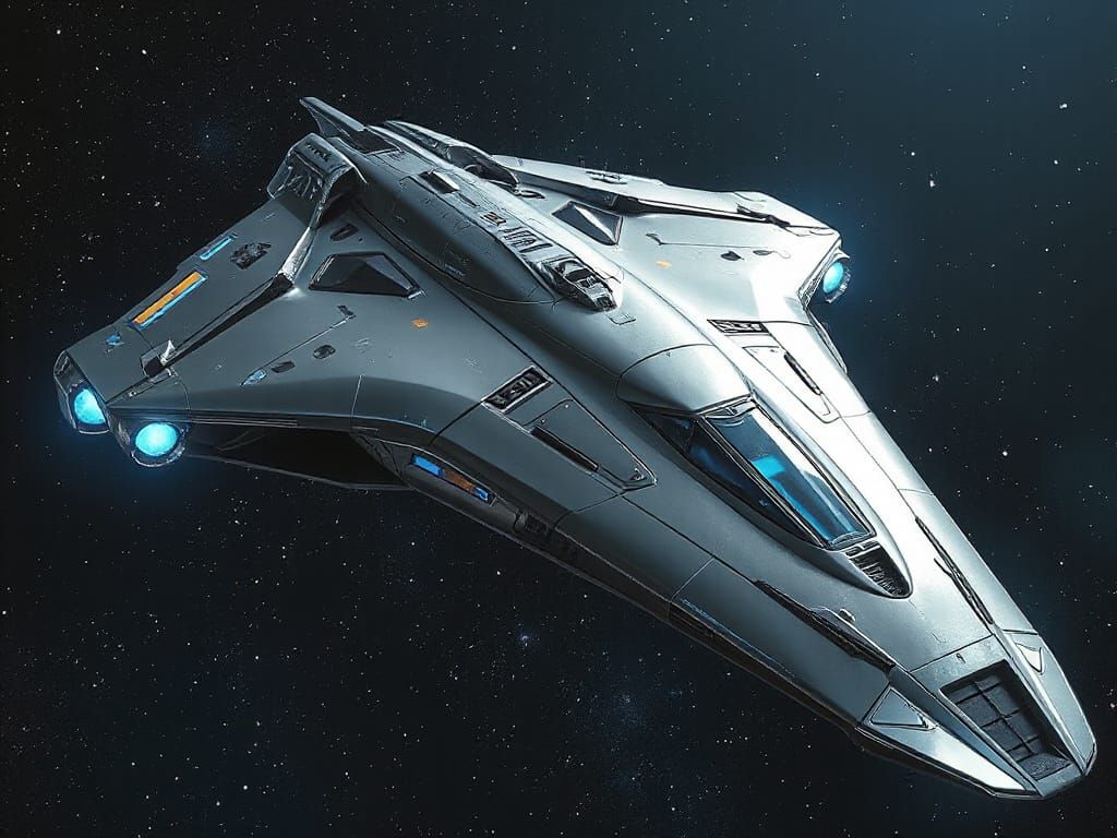 Futuristic Spaceship Blends Industrial Design and Vibrant Sc...