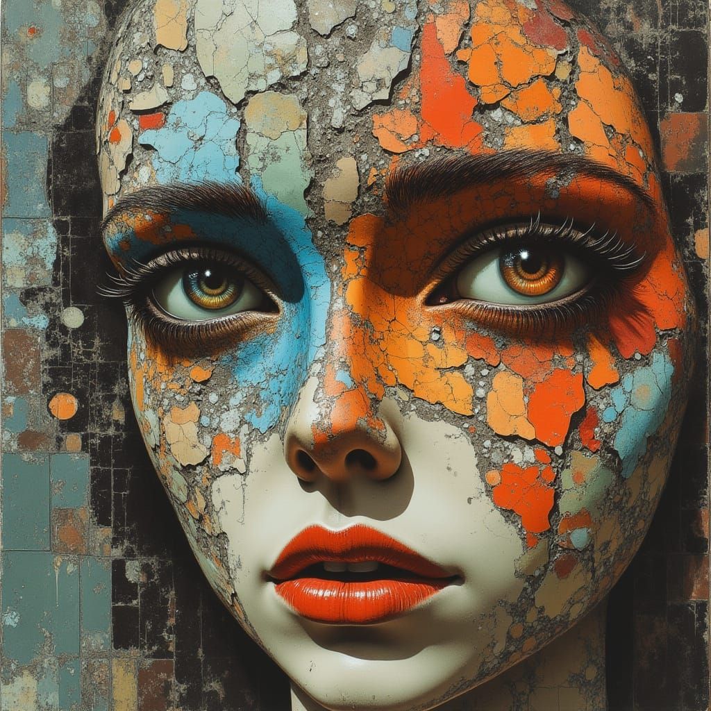 Epic Surrealist Masterpiece: Ancient Beauty Evolves into Cyb...