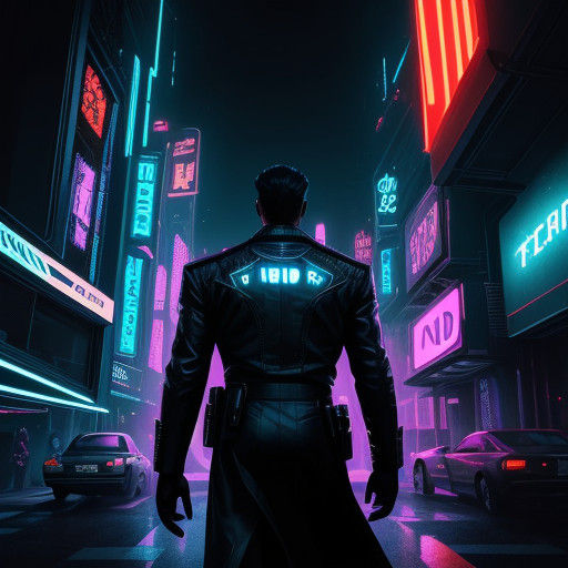 Cyberpunk Space Detective in Neon City