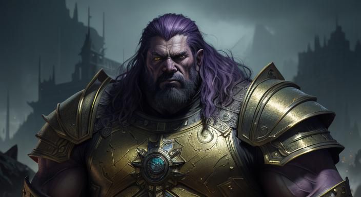 Metallic Muscle Warlord King: Dark Fantasy Concept Art