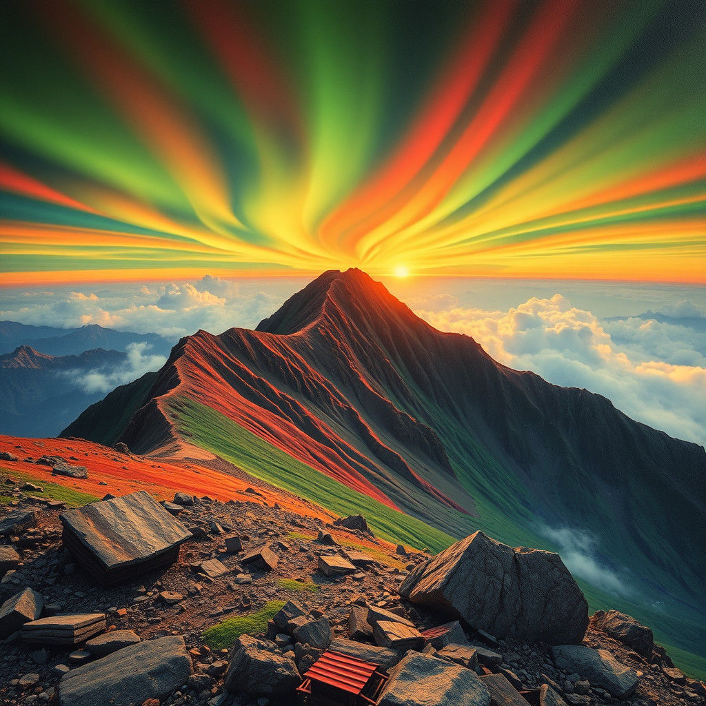 Emerald and Pink Lights Dance on Ice Peaks