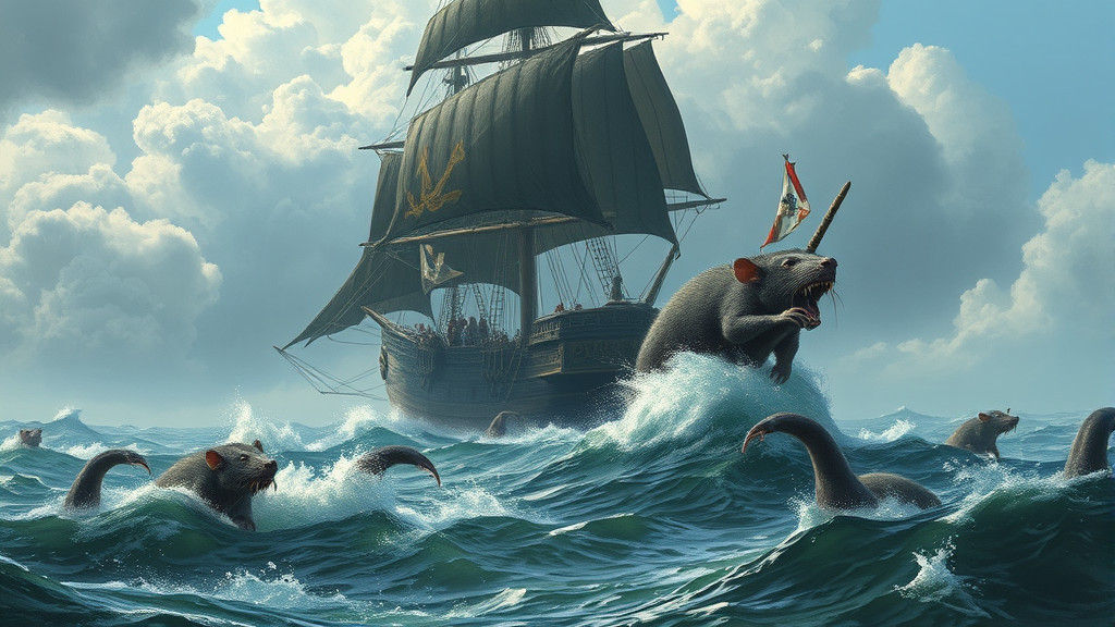 Surreal Pirate Ship Sails into Turbulent Ocean in Epic High....