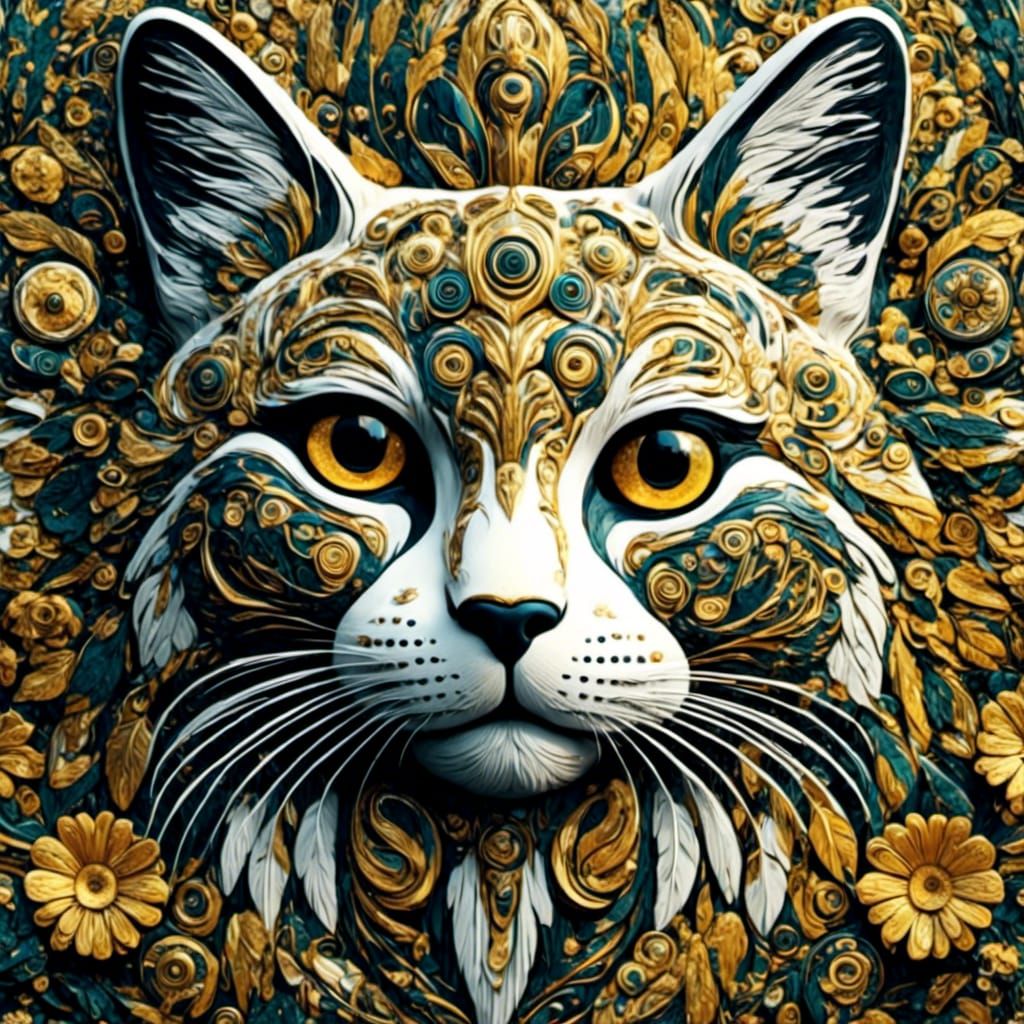 Surreal cat face
