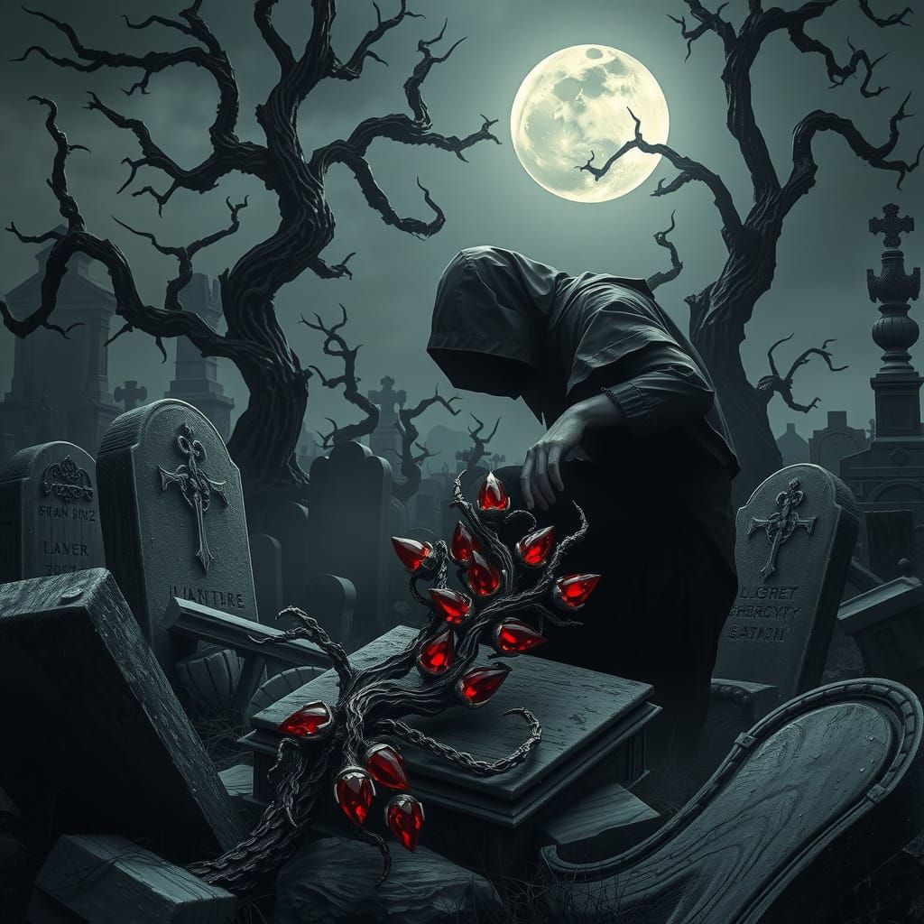 Moonlit Wanderer Unveils the Thorned Embrace