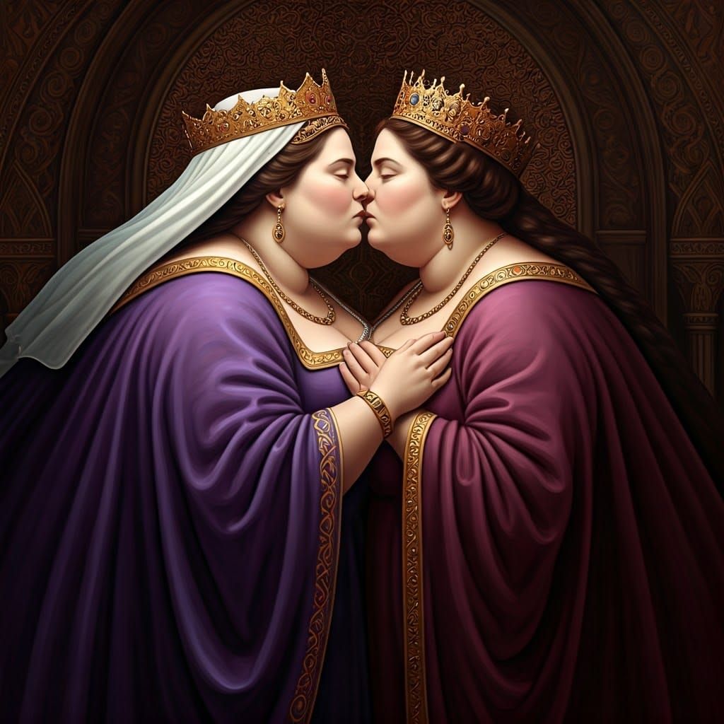 Byzantine Empresses in Vibrant Abstract Art