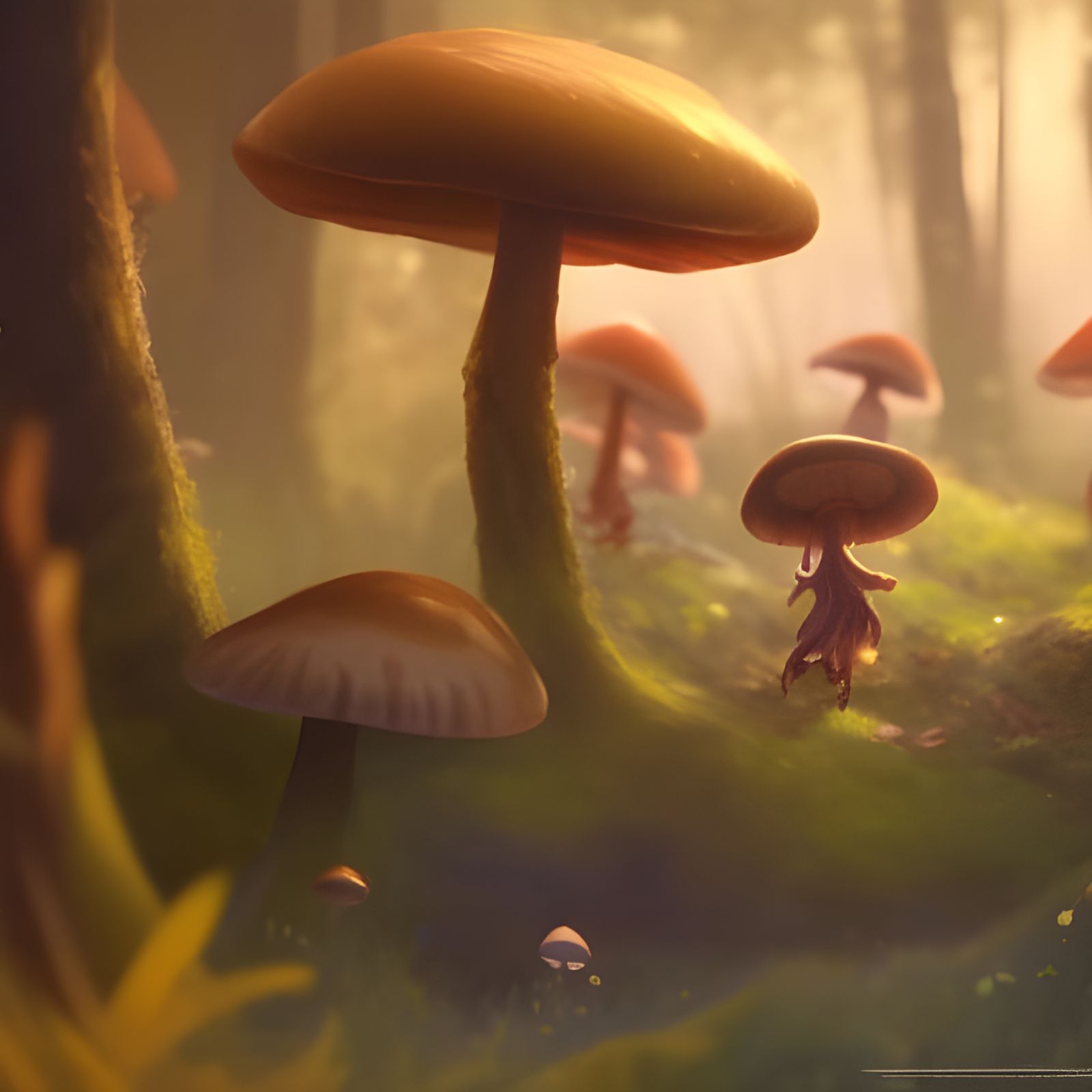 Mushroom Elf Family Concept Art in 8K