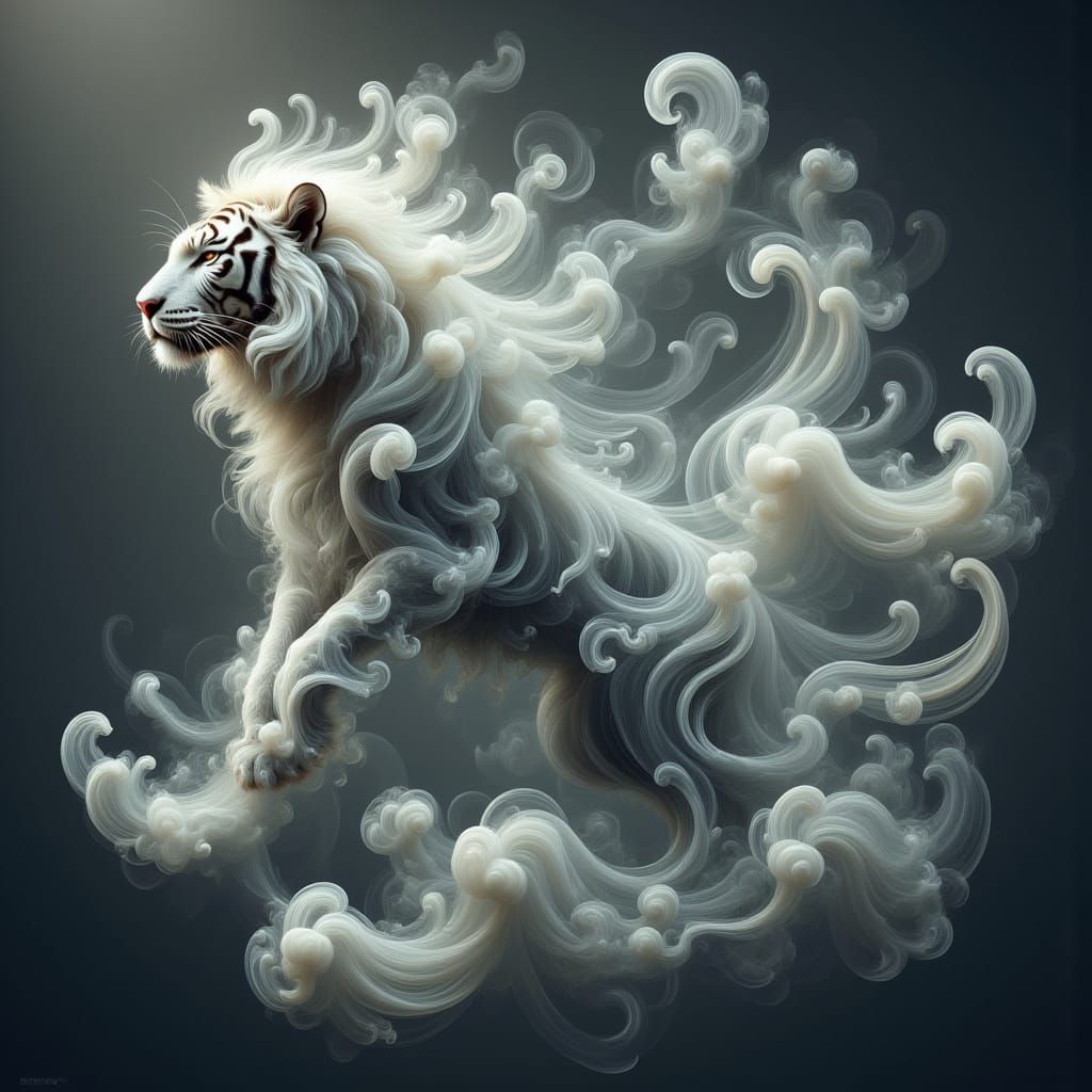 Surreal Tiger in Ethereal Vortex