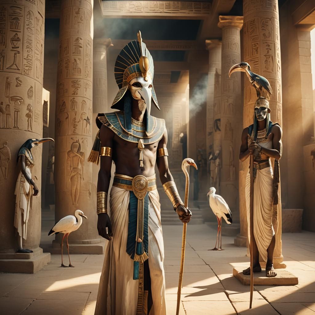 Thoth Mediates Gods in Egyptian Realism