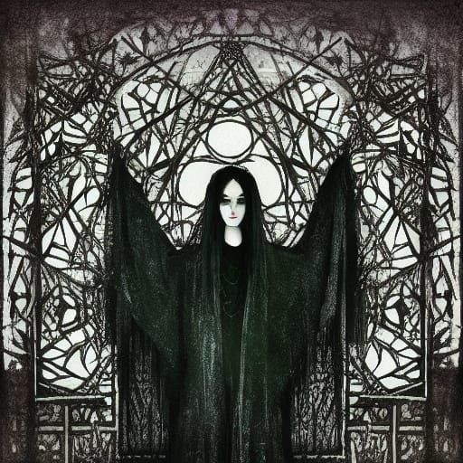 Gothic Mysticism Fantasy Art: Elegant Woman in Abandoned Hos...