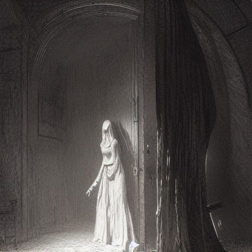 Horror Inmate in Gothic Engraving Style