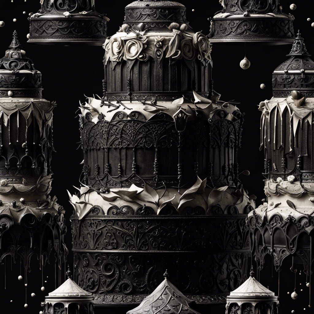 Ominous Wedding Cake in Fantasycore Style