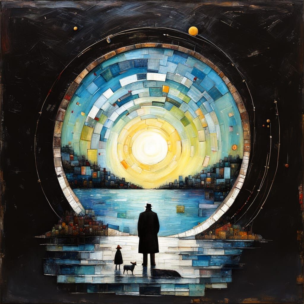 Encaustic Painting of Primitive Naive Art