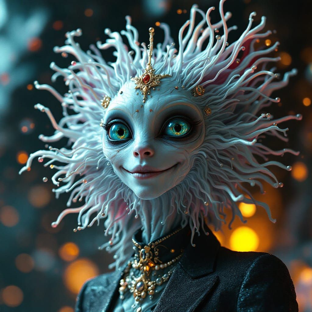 Smiling Alien People and Pets in Surreal Magical Realism