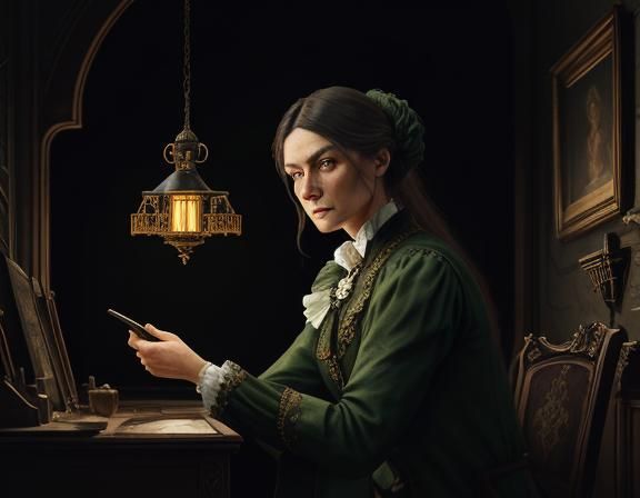 Victorian Anatomist in Dimly Lit Laboratory