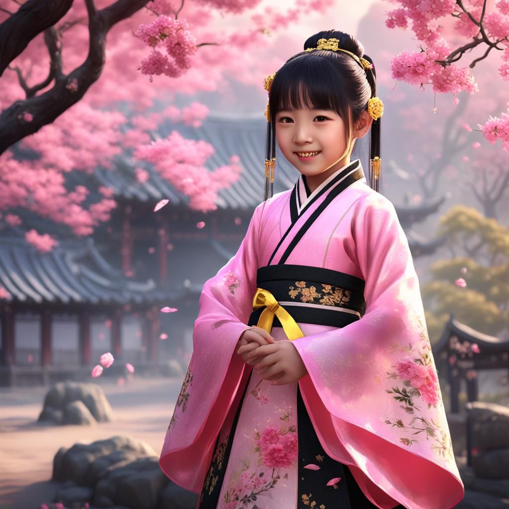 Girl in Hanfu: Chinese Style Digital Painting