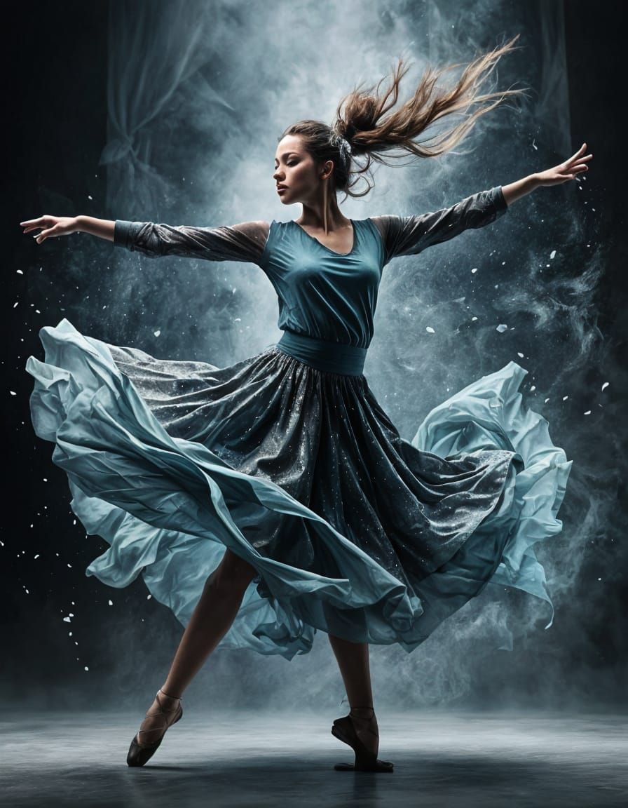 Mesmerizing Dance of Modern Dancer in Flowing Garments