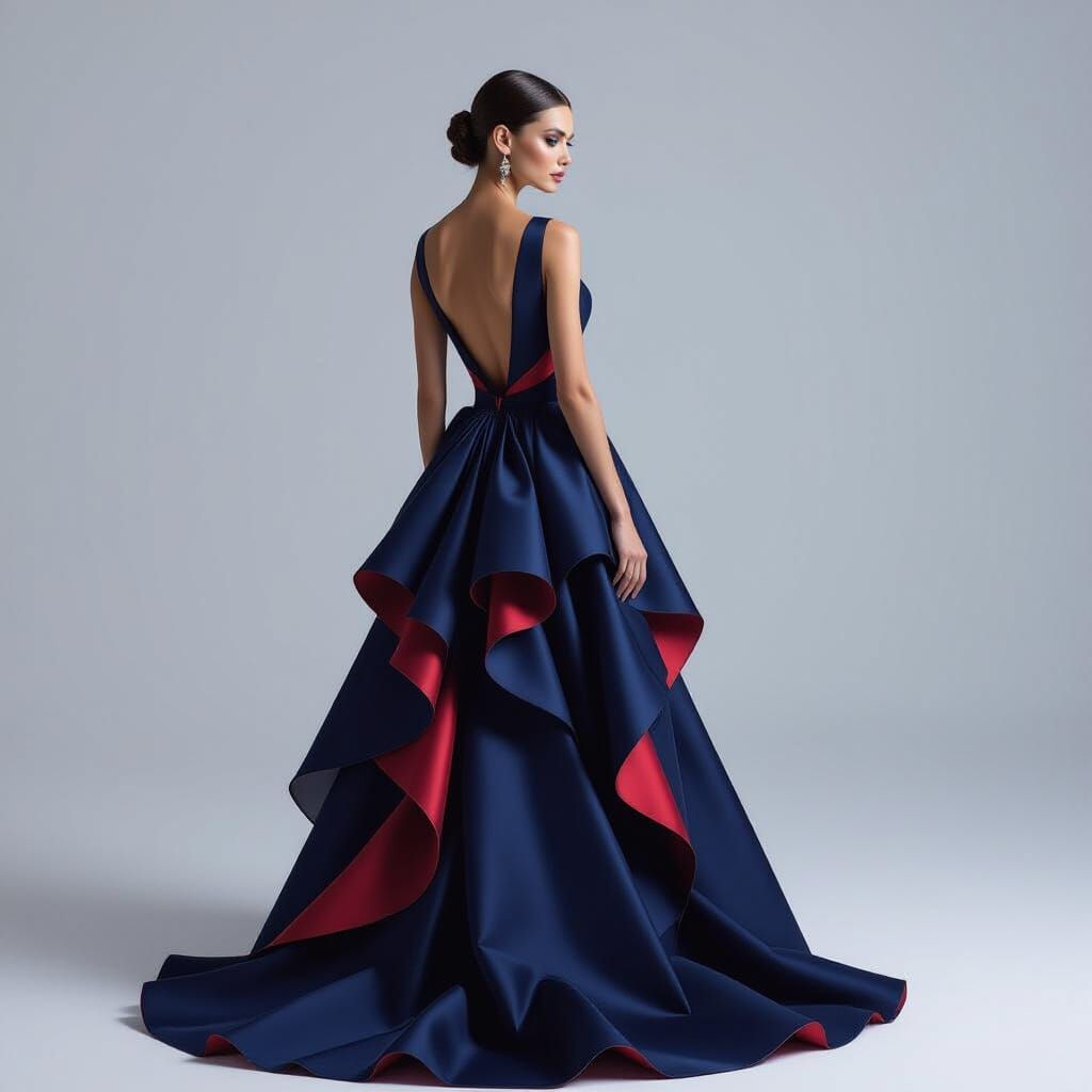 High-Fashion Model in Designer Gown