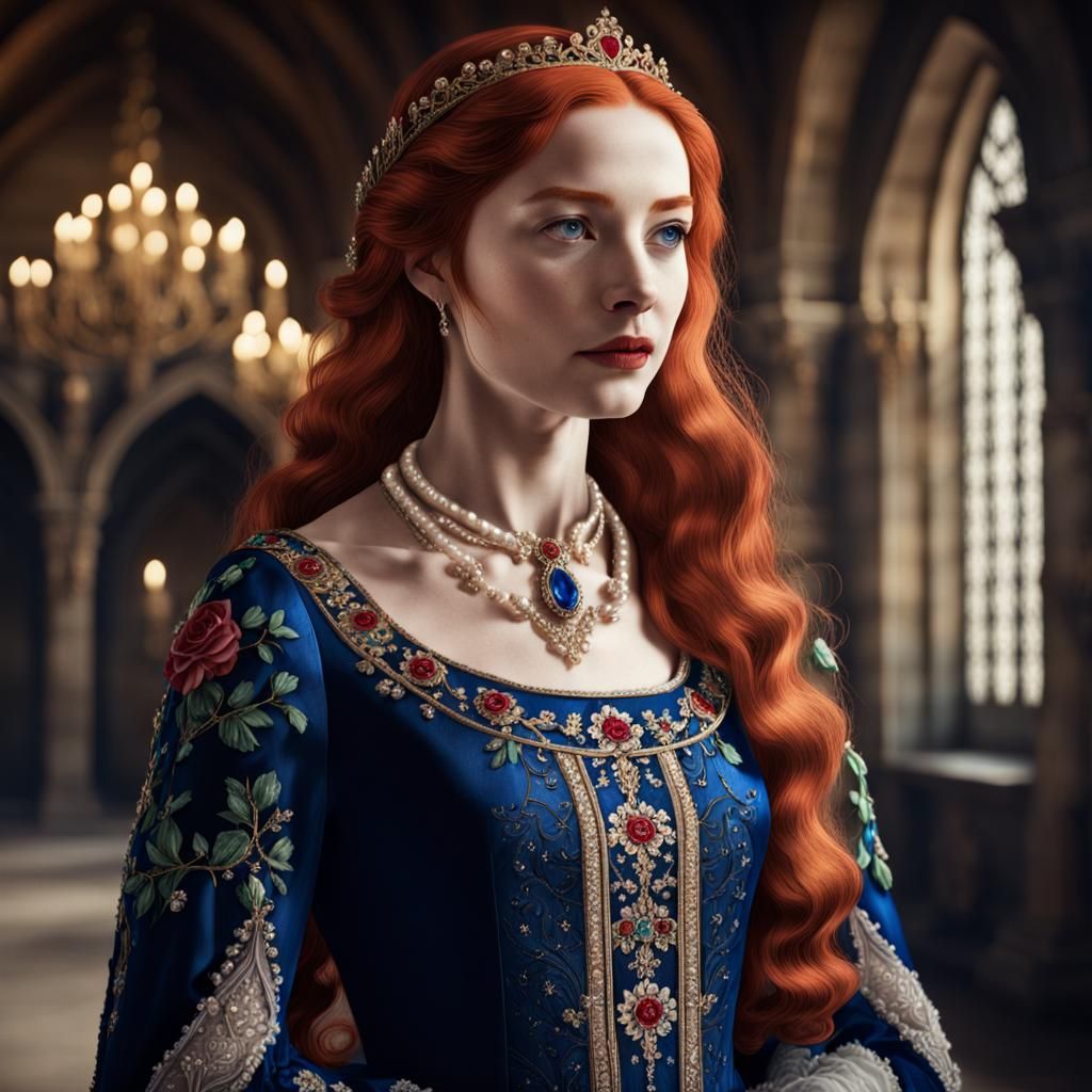 Medieval Noblewoman in Royal Attire