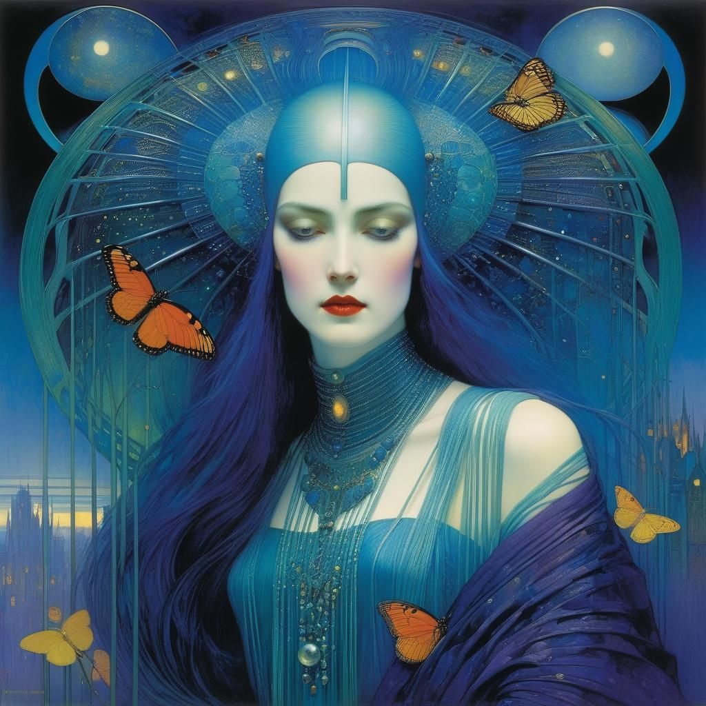 Surreal Art Nouveau Biomechanical Fusion