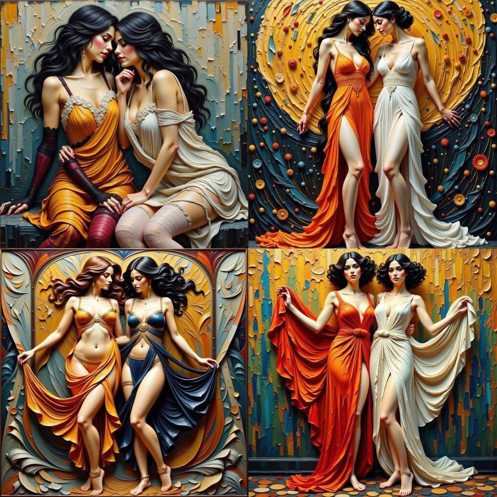 Apate and Nyx: Greek Goddesses in Art Deco Expressionism