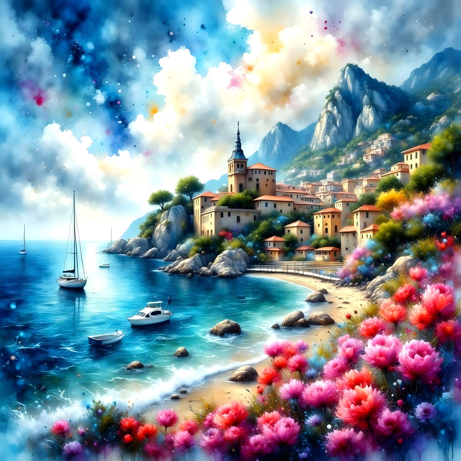 Impressive Ancient Castle and Coastal Views in a Serene Seas...