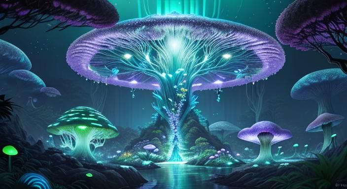 Biopunk Cyborg Fox Goddesses in Neon Laboratory